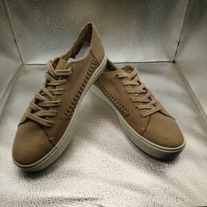 TOMS *Beige Lace Up Casual Sneakers Women's Size 6.5